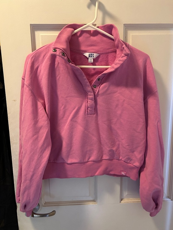 JoyLab Tops - JoyLab Pink Snap-Button Pullover Sweatshirt